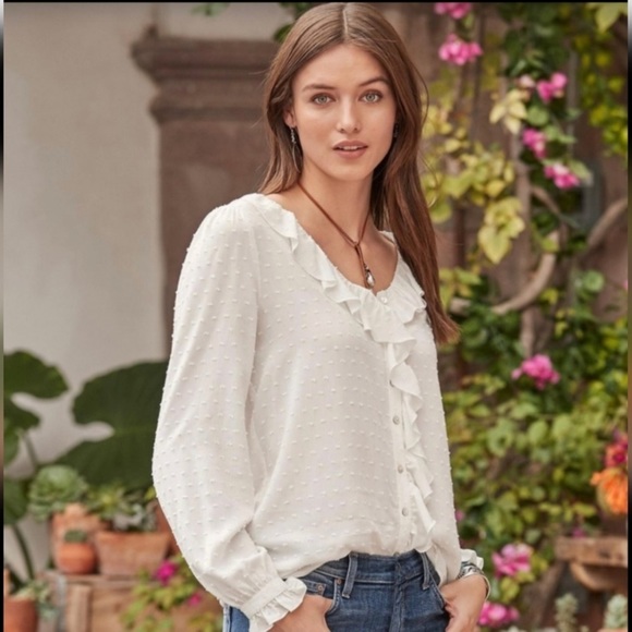 Sundance White Ruffle Blouse - Picture 2 of 13